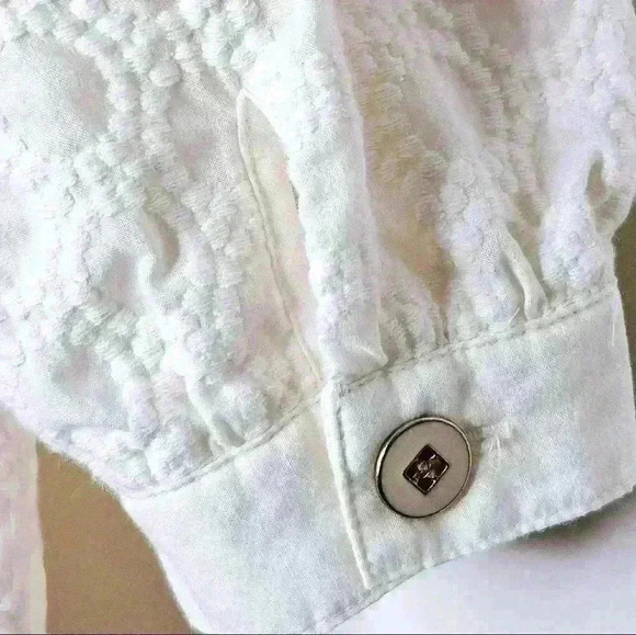 Vintage Juicy Couture Heavily Embroidered Eyelet Cotton Blouse Item# AD - Picture 6 of 11